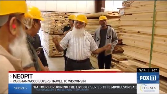 Fox 11s coverage of MTE hosting Pakistani wood buyers.